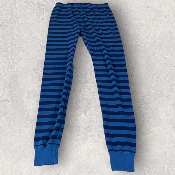 Hanna Andersson Blue Striped Organic Cotton Pajama Set Medium Adult Top Pants - Picture 8 of 13